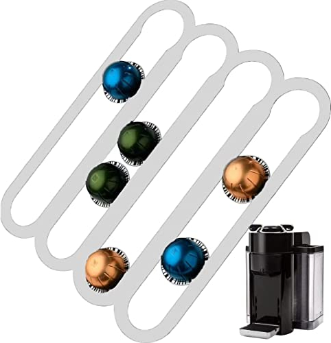 Luqeeg Kaffeepadhalter, Kapselhalter für Kapselpads, Vertikal oder Horizontal an Wänden oder Unter Schränken Montiert, 14 X 11.75 (35cm X 30cm)(Weiß)