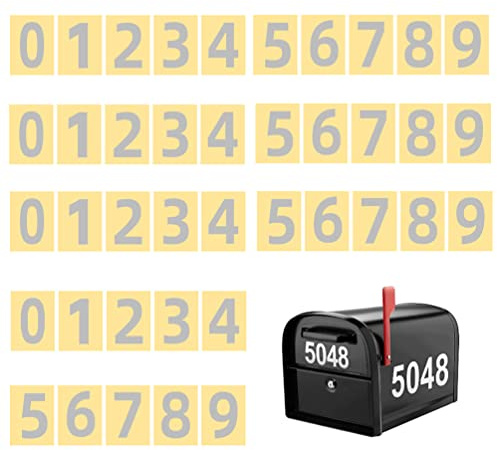 Reflective Mailbox Numbers,3 Sets 0-9 Reflective Mailbox Numbers Sticker Self-Adhesive Vinyl Letters Numbers Kit for Mailbox Outside Signs Door Window Cars Address（2 inch,3 inch,4 inch）