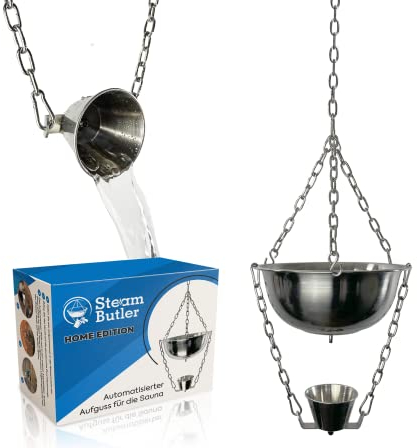 Original Steam Butler Home - Automatischer Aufguss für die Sauna/Heimsauna/Gartensauna - Material: Edelstahl - Stufenlos Intensität einstellbar -