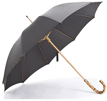 KAAZEE Unisex Regenschirm Golfschirm 10 Knochen Windfester Stockschirm Bambusgriff Retro Gentleman Manueller Baldachin Belüfteter Regenschirm Regenschirm für Regen und Wind