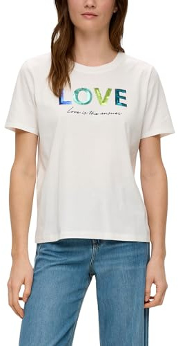s.Oliver Baumwollshirt mit Pailletten-Stickerei