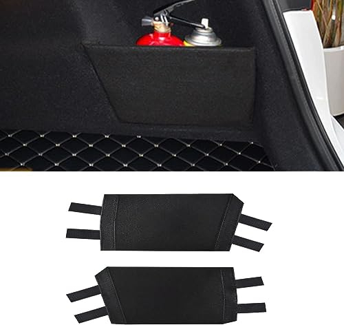 HIPATU 2 Stück Auto Kofferraum Organizer Seitenteiler Zubehör für BMW 2 3 5 7 Series F45 F30 F10 G20 G30, Schwarze Kofferraumtaschen Seitenstaublech Trennwand Aufbewahrungsblech