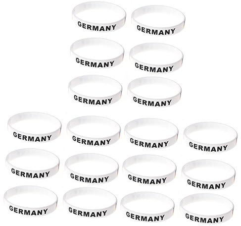 Sosoport 18 Pezzi Forniture Per Di Feste Sportive Banner Da Baseball Braccialetti Di Coppa Europea Braccialetti Con Bandiera Del Paese In Silicone Per Uomo