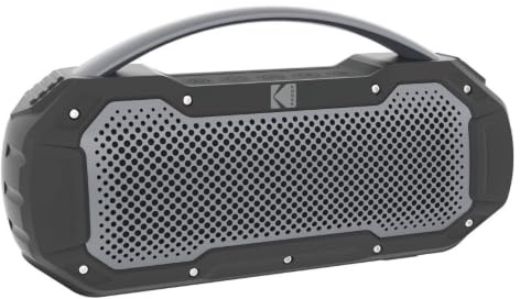 Kodak Altavoz Bluetooth Multiusos IPX6 con TWS y Manos Libres - Sonido estéreo inmersivo, batería de Larga duración y conectividad Bluetooth V5.0 - Negro