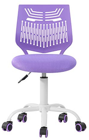 FurnitureR Ergonomic Office Chair for Home, 360° Swivel and Adjustable Kids Desk Chair, Girls Desk Chairs for Bedroom, Backrest, Home Office, Purple