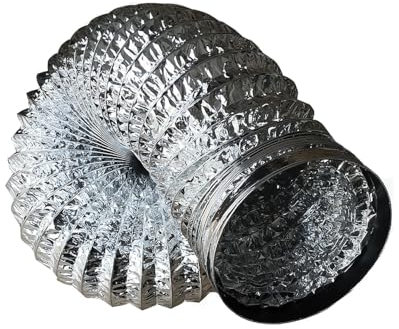 Abluftschlauch Mit 2 Schlauchschelle Edelstahl Lüftungsschlauch Ø 80/100/120/150/160/170/180/200/250/300mm Flexibel Alurohr Schlauch Aluminium Aluflexschlauch Für Wäschetrockner Abzugshaube(3.0m,160mm