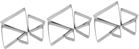 Amosfun 15pcs Stainless Steel Triangle Biscuit Cutters Cookie Dies for Baking Triangle Molds Sweets Pancake Cutting Dies