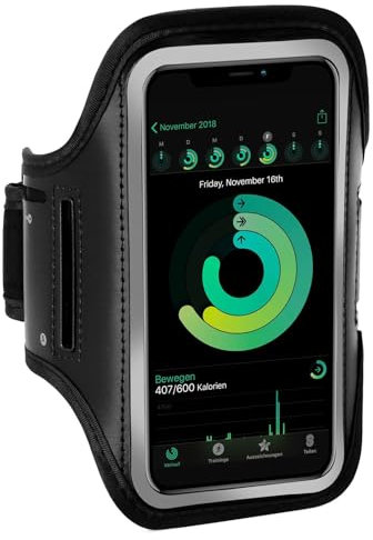 ONEFLOW Brazalete deportivo compatible con Motorola Edge 50 Ultra Armtasche Fitness Armband Sport Laufarmband Outdoor Handyhülle Joggen Arm Halterung Smartphone Handytasche Schwarz