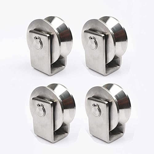 Robuste 7,6 cm V-Nut-Rad, geräuschlose Stahl-Riemenscheibe mit Korrosionsschutz, Edelstahl, 4 Stück, 25 mm Größe