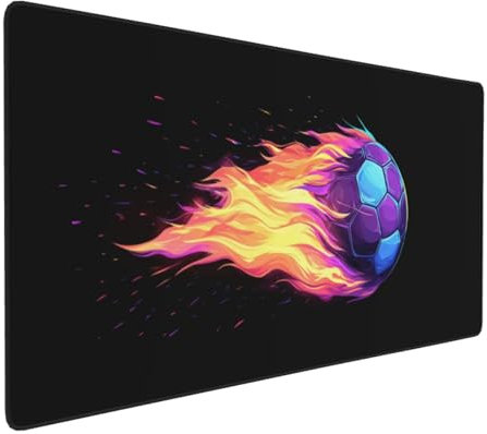 Gaming Mauspad XXL Fußball Mousepad 1000x500x4mm Schwarz Verlängertes Mauspad Schreibtischauflage,Genähte Kanten Mauspad,Verbessert Präzision Geschwindigkeit Wasserdicht Geeignet für Büro und Spiele