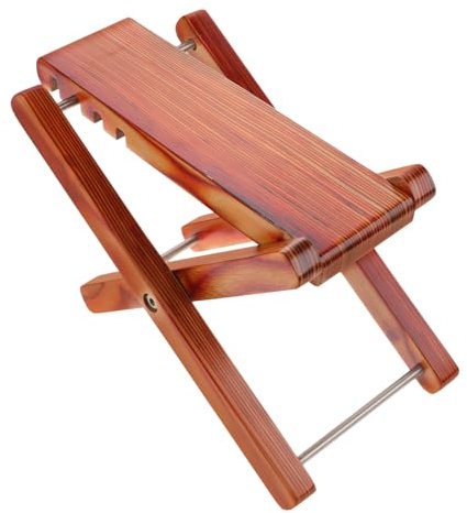 ibasenice Bamboo Gitarrenfußstütze Verstellbar Rutschfest Faltbar Höhenstufen Für Klassische Und Folk-gitarren Nachhaltige Bambusmaterialien Für Optimalen Komfort Und Stabilität Beim