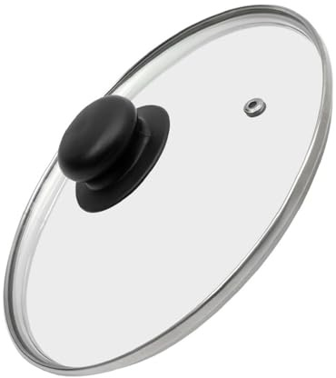 SDMAX Transparent Glass Lid Pan Cover, Durable Construction, Convenient Knob Handle, Heat Resistant, Portable And Lightweight, Easy To Clean, Cookware Lids, Universal Fit (14CM)