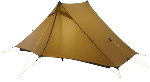 3FULGEAR Lanshan 2 Pro Ultraleichtes 2-Personen-Zelt, 3-4 Jahreszeiten Trekkingzelt, 20D doppelseitig silikonbeschichtetes Nylonzelt für Camping und Bergsteigen (Khaki 2P Update, 4 Jahreszeiten)