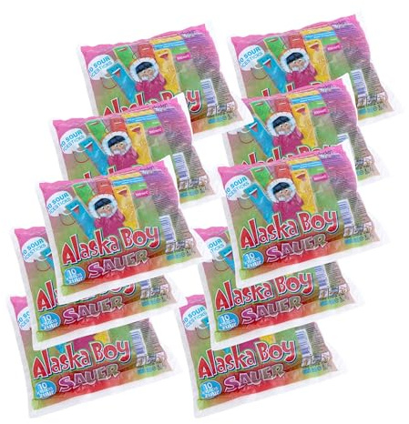 Alaska Boy Sauer Wassereis | VEGAN | 10 x 50ml | Stangeneis für den Sommer, Eis zum Lutschen & genießen (10er Pack)