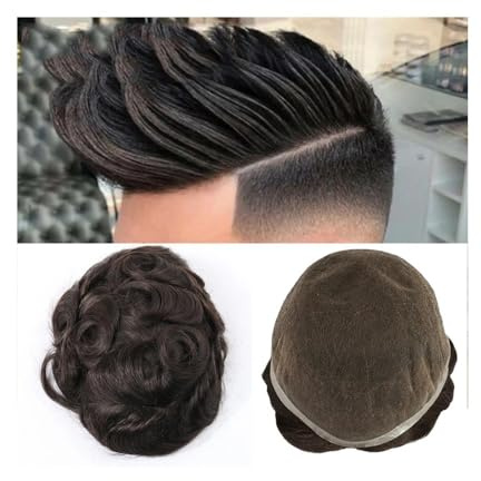 Haarsystem für Männer, Indisches Remy-Haarersatzsystem, 20,3 x 25,4 cm, Schweizer Spitze, Echthaarteile, Perücke for Männer, handgefertigt, volle Spitze, Herren-Toupet(Platinum Blonde)