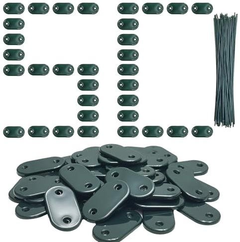 Kit de 50 Clips de Fijación de Privacidad con Sujetadores de 15 cm, Verde Clips de Fijación de Privacidad de PVC a las Inclemencias del Tiempo para Romper la Vista Cañeras Redes y Pantallas de Jardín