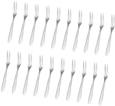 Tenedores de Postre de Acero Inoxidable, 20 Piezas, Plata
