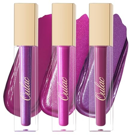 Oulac Purple Lipstick Set for Women, Matte Liquid Lipstick Long Lasting High Impact Creamy Matte Lip Gloss, Rich Colour Formula, Waterproof, Vegan M15+MS02+MS04
