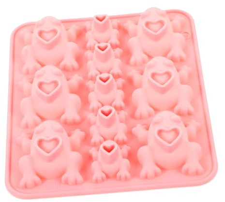 Amosfun Moule Silicone pour Chocolat Forme de Grenouille DIY Pâtisserie avec Cavités de Variées Moule à Cake et Bonbons Démoulage Facile et Nettoyage Rapide pour Desserts Créatifs et