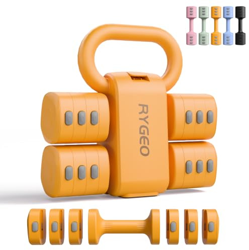 Set di manubri regolabili 2 in 1 da donna, 4 livelli (da 1 kg a 5,5 kg), pesi per palestra domestica per donne a casa