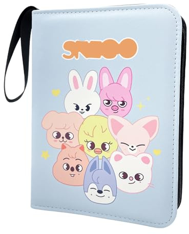 Stay Kids Photocard Binder, SKZ Album Carte Impermeabile con Zip e Maniglia, Album SKZOO con Collezione 400 Fotocard, Regalo Perfetto per Fan STAY (Blu)