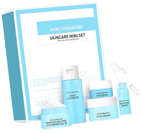 Tragbares Hautpflege Set Mit Täglichen Reinigungsmittel Eye Creme Gesichtscreme Boosting Tropfen Für Mühelose Tägliche Hautpflege Wartung Beruhigende Hautpflegeprodukte