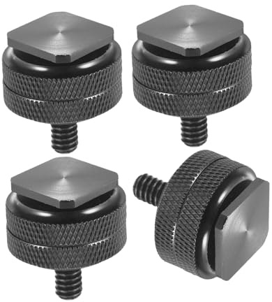 IMIKEYA Stativschraubenadapter mit Blitzschuhhalterung 4 Stück Doppelschraube 1/4 Zoll aus Aluminiumlegierung und kabellosen Blitz Auslöser für Kamera