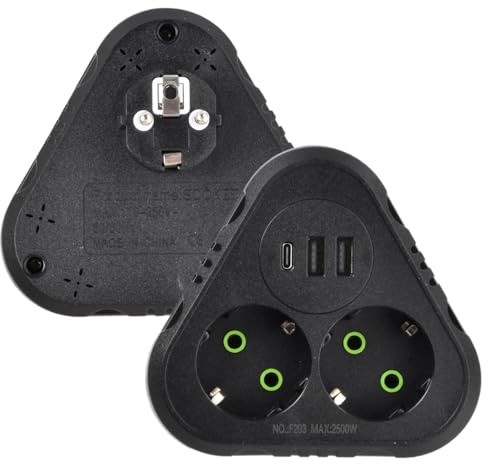 Litinliv Snabbladdning, smart uttag och uttag uttag med USB C, multivägguttag för kök och kontor, UK-uttagsadapter, tjuv utdragbar platt kontakt
