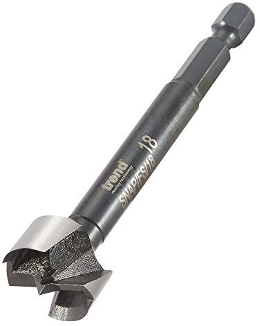 Trend Snappy 18mm Diameter Forstner Bit for Drilling in Softwood & Hardwood, Quick Release System Compatible, SNAP/FS/18