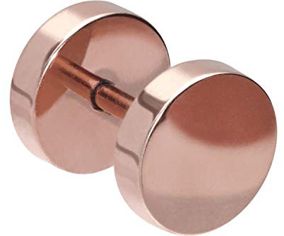PIERCINGLINE Kirurgiskt stålkontakt | FAKE PLUG rund | piercing örontunnel | färg- och storleksval, Rostfritt stål, utan sten