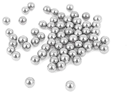 sourcing map 60 Stücke Metallkugeln Stahlkugeln Kugellager aus Edelstahl für Fahrrad Rad Ersatzteile 3 mm