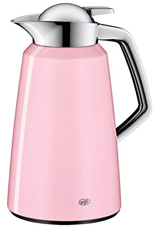 alfi Thermoskanne Vito, Metall rosa 1L, mit alfiDur Glaseinsatz, 1611.238.100, Isolierkanne hält 12 Stunden heiß, ideal als Kaffeekanne oder Teekanne, Kanne für 8 Tassen