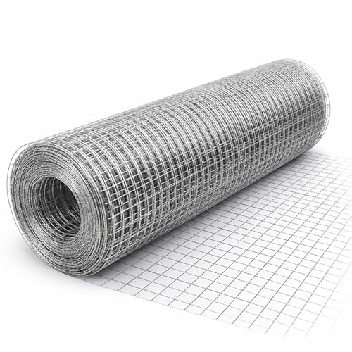 Floralcraft® 120cm x 30m Galvanised Welded Steel Wire Mesh Fence – 19 Gauge, 25mm x 25mm (1”) Square Grid – Garden, Allotment & Animal Fencing