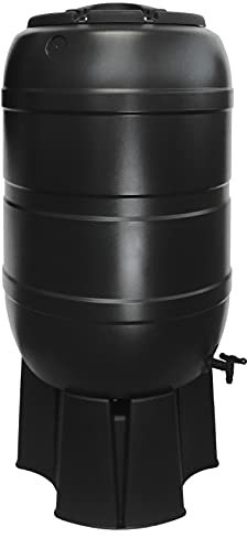 Regentonne mit 210 Liter - inklusive Standfuß und Wasserhahn - 100% recyceltes, ungiftiges Material