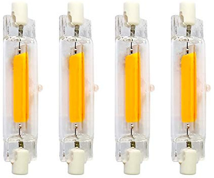 Qixivcom 4 Packs 78mm 10W R7S LED Bulbs LED COB Light 100W Halogen Equivalent J Type T3 120V R7S Base Dimmable Warm White 3000K Double Ended R7S LED J78 Flood Light Landscape Lights Lamp Work Lighting