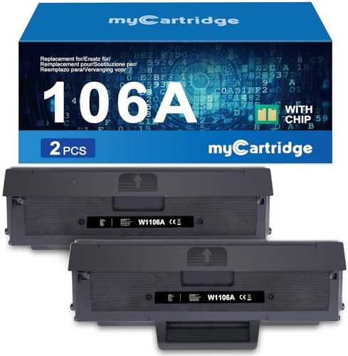 MYCARTRIDGE 106A W1106A Toner Ersatz für HP 106A MFP 135wg | Kompatibel für HP Laser MFP 135wg Toner für Laser 107a 107w 107r MFP 137fnw 137fwg 135a 135w 135r 135wg (2 Schwarz, mit Chip)