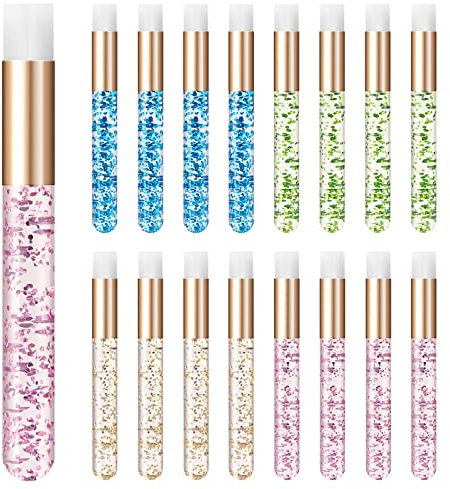 Kirecoo 17 PCS Lash Shampoo Brushes - Glitter Crystal Lash Makeup for Eyelash Extensions, Cleansing, Nose Pore Deep Cleaning Brush, Eyelash Wash and Bath for Extensions