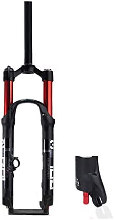 LHHL Mountain Bike Air Fork 26 27,5 29in MTB FORCHIO Sospensione 1-1/8 Bicycle Doppio FORCHIO Fronte Altro Viaggia 100 Mm Dritti PM Disco Freno Freno QR 9mm Blocco Remoto (Color : Red, Size : 29)