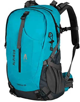 Alpinus Tarfala Wanderrucksack 35L Seefahrt - Trekkingrucksack mit ADS-Belüftungssystem, Laptopfach & Regenhülle für Wandern & Tagestouren, Outdoor Rucksack für Wandern und Trekking