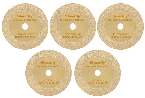 Sbestily Lot de 5 meules de coupe diamant de 5,1 cm pour acier inoxydable, bronze, laiton, écrous, boulons, vis, bois, carrelage