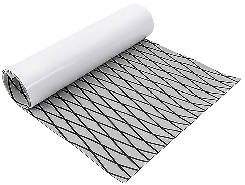 UHDUIG Eva Anti-Rutsch-Teppich 6mm Boot Anti-Rutsch-Matte Boot Decking Selbstklebende Matte 239 x 89 cm Antirutschmatte Bodenschutzmatte Gummi Matte (Grau+Schwarz)