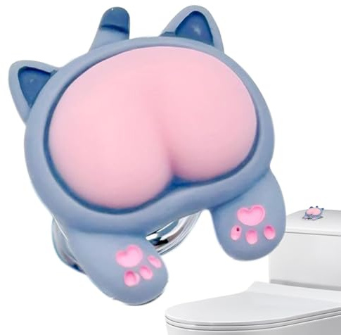 Aide à bouton poussoir de toilette – Bouton poussoir de fesses d'animaux – Décoration mignonne | Pièces de rechange pour décoration de salle de bain, aide à la presse de toilettes pour femmes avec