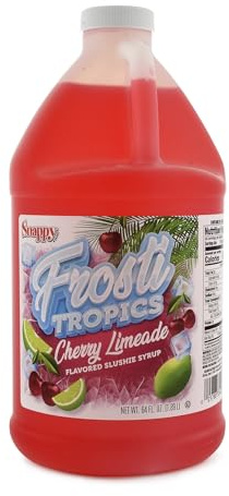 Snappy Frosti Tropics – Mélange de neige fondante à la cerise et au lime, sirops à slushie pour machine, sirop granita, mélange de slushie pour mélangeur de boissons congelées, 1,2 l