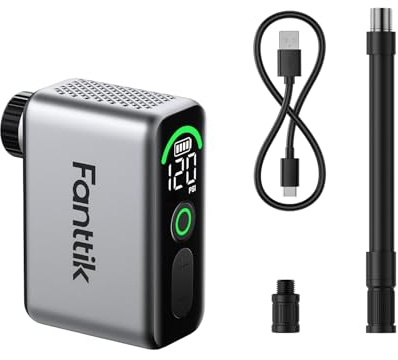 Fanttik X10 Ace Tiny Mini Electric Bike Pump, 120 PSI Compact Bike Pump Electric with Presta and Schrader Valve, Fast Inflate Tiny Bike Pump Portable for Road Bike(4.58oz)