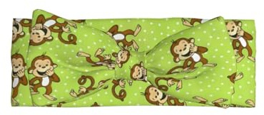 Green Clever Monkey Baby - Diadema con lazo para bebés de 0 a 6 meses, accesorio para el pelo para recién nacidos y bebés
