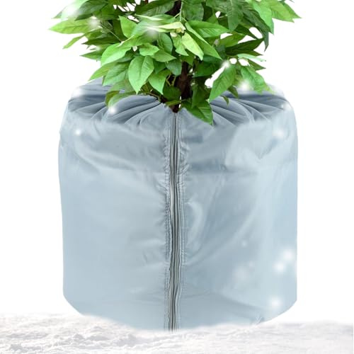 Zestivra - Fundas para árboles de invierno, anticongelante, protector aislado con cremallera y cordón de | para jardín, bandeja elevada, maceta cítrica