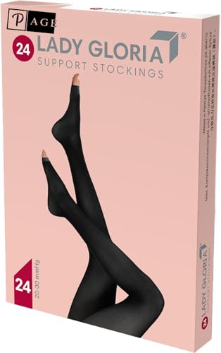 p age Lady Gloria Collant Calibrato Punta Aperta a Compressione Graduata 20-30 mmHg, Calze Medicali per Vene Varicose e Gravidanza, Collant Elastiche per Donna Colore Nero, Tg. 3