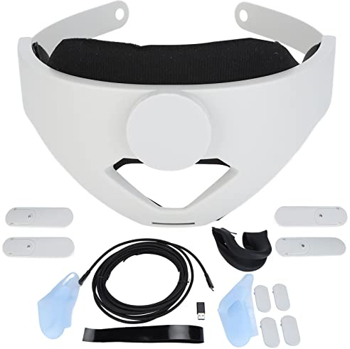 Reemplazo de Kits de Correa para la Cabeza VR, Juego de Accesorios VR para 2, cómodos Accesorios para Gafas VR con máscara Suave para Ojos y Diadema Ajustable, ABS y Silicona
