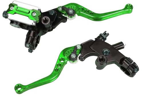 MiJunHD Universal Motorcycle Brake Clutch Lever 7/8 22mm CNC Handlebar Brake Master Cylinder for Off-Road Motorbike 2Pcs(Green)