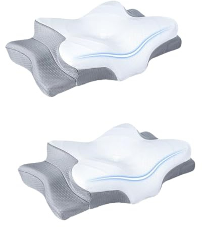bergxperten Das Nacken Therapiekissen Memory Foam - Ergonomisches Nackenstützkissen für Seiten-, Rücken- & Bauchschläfer mit Abnehmbarem Bezug